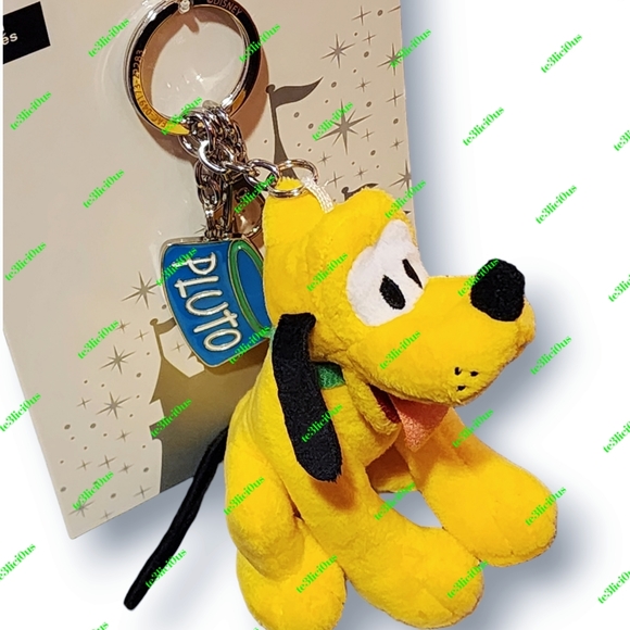 DISNEY PARKS PLUTO PLUSH KEYCHAIN CHARM - Picture 6 of 7